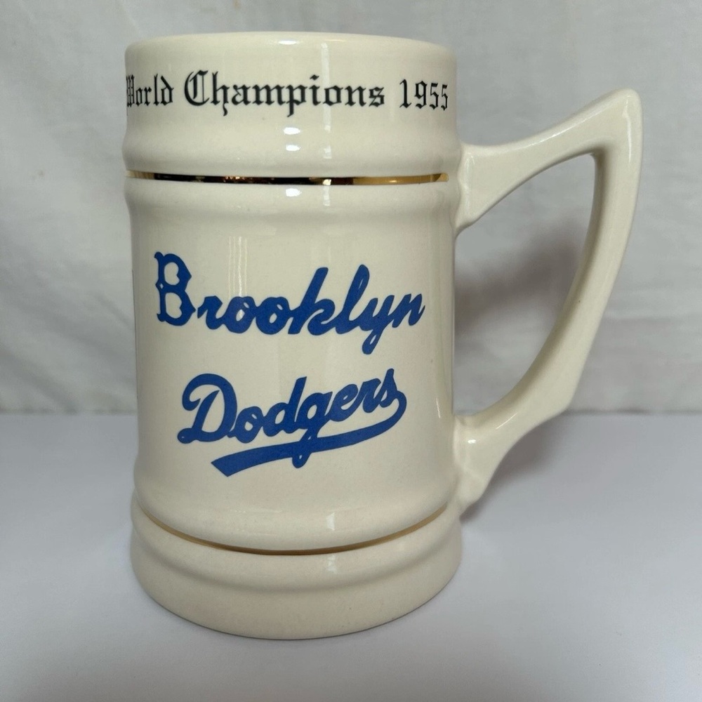 Brooklyn LA Dodgers 1955 1st World Series Championship Beer Stein Cup Mug